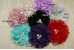 Chiffon flower with three rhinestones, 8cm Pack of 2